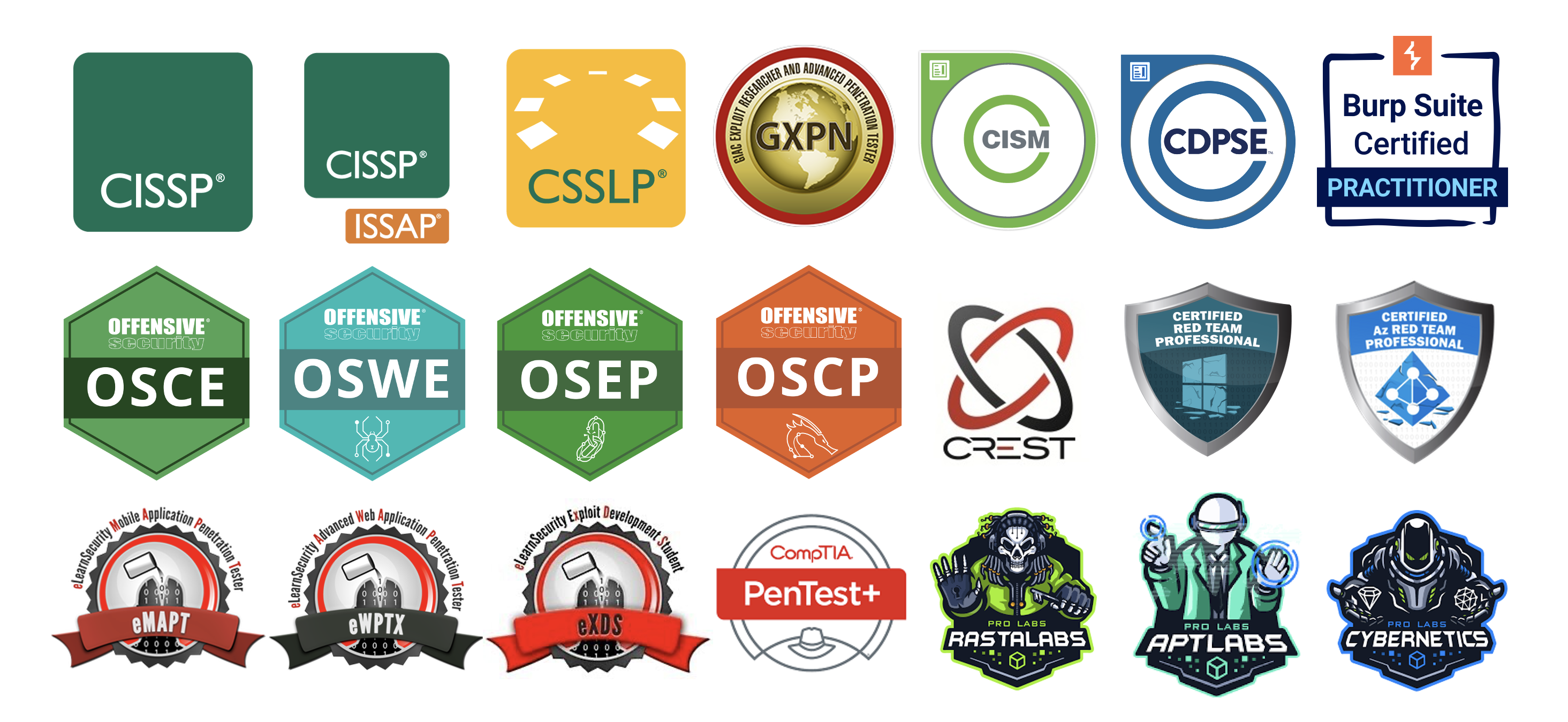 Our Certificates | MAYASEVEN - Penetration Testing, Red Team Experts