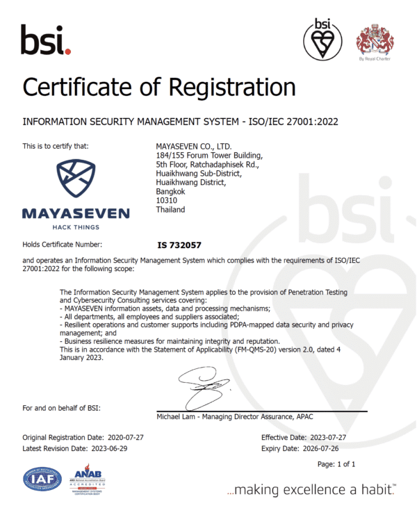 ISO 27001:2022 MAYASEVEN